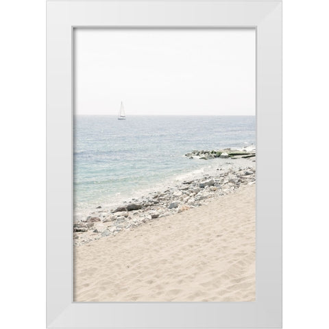 Beach 012 White Modern Wood Framed Art Print by Artographie Studio