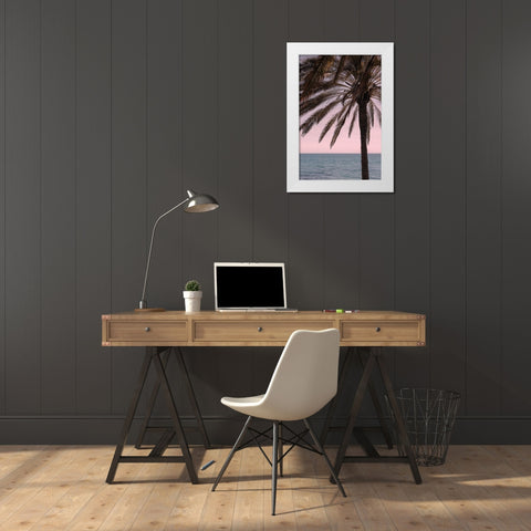 Palm 010 White Modern Wood Framed Art Print by Artographie Studio