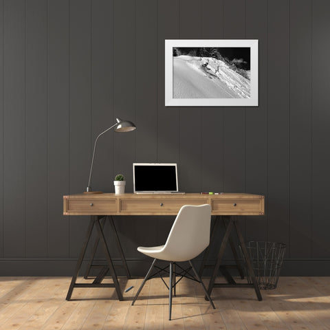 Freeride White Modern Wood Framed Art Print by Rebro, Marcel