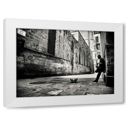 Silent Street White Modern Wood Framed Art Print by Van Geerenstein, Gertjan