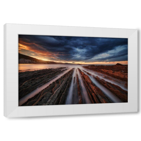 Zumaia Flysch 6 White Modern Wood Framed Art Print by Pablo De, Juan