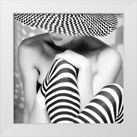 Zagging that Zig White Modern Wood Framed Art Print by Ashton-Jones, Howard