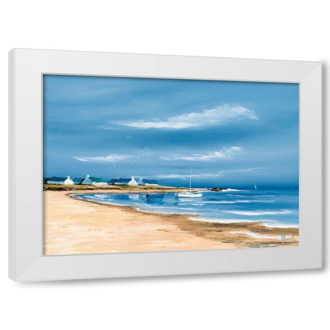 Hameau au bord de la baie White Modern Wood Framed Art Print by Flanet, Frederic