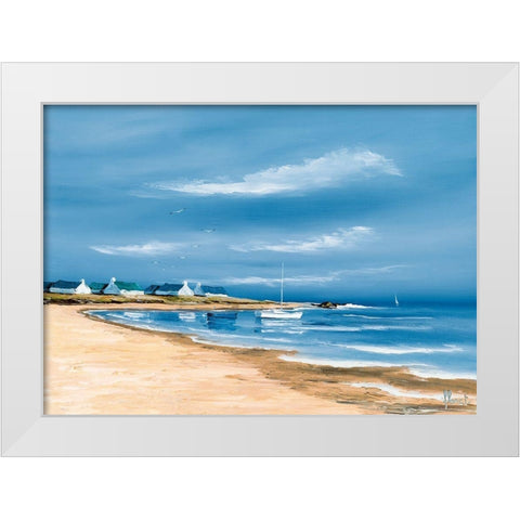 Hameau au bord de la baie White Modern Wood Framed Art Print by Flanet, Frederic