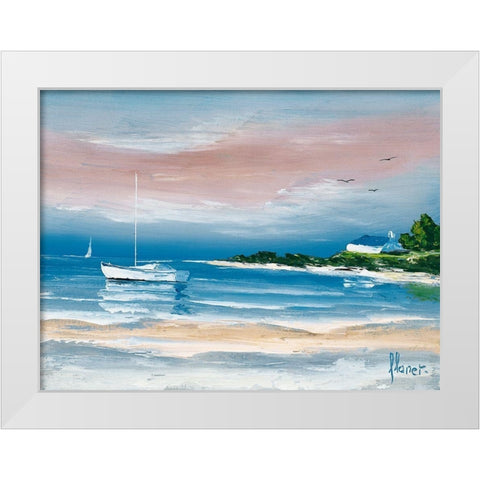 Rivages I White Modern Wood Framed Art Print by Flanet, Frederic