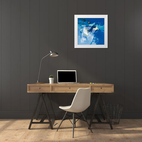 Bleu White Modern Wood Framed Art Print by Magis, Pascal