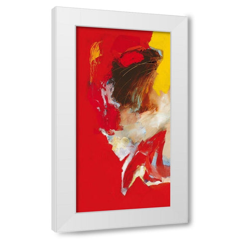 Triptyque rouge I White Modern Wood Framed Art Print by Magis, Pascal
