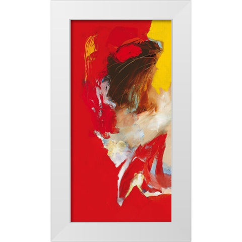 Triptyque rouge I White Modern Wood Framed Art Print by Magis, Pascal