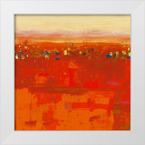 Red Landscape White Modern Wood Framed Art Print by Richter-Armgart, Rose