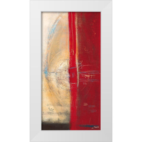 Lignes rouges II White Modern Wood Framed Art Print by Becam, Carole