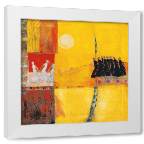 Far Away White Modern Wood Framed Art Print by van Ginkel, Marjolijn