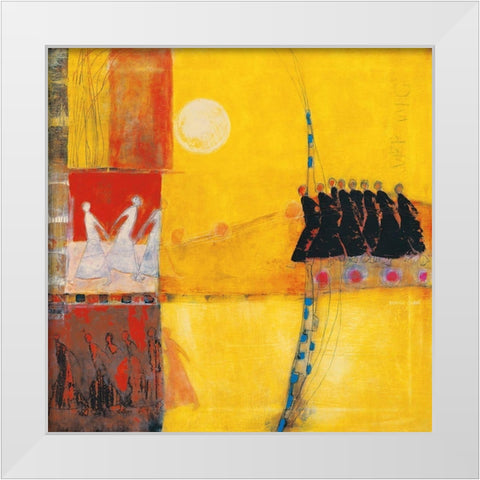 Far Away White Modern Wood Framed Art Print by van Ginkel, Marjolijn