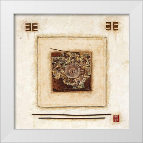 White Rectangle White Modern Wood Framed Art Print by Thiry, Diana