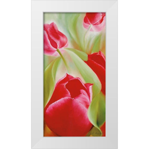 Tulpen II White Modern Wood Framed Art Print by Schmucker, Annette