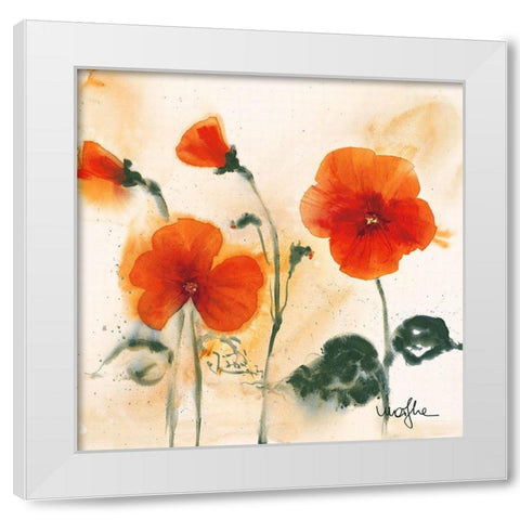 Les Pensees I White Modern Wood Framed Art Print by Marthe