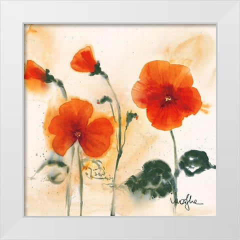 Les Pensees I White Modern Wood Framed Art Print by Marthe