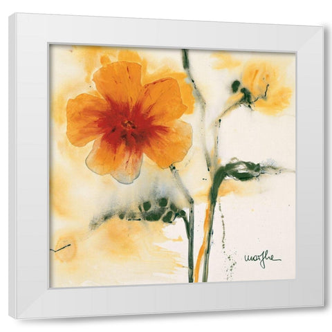 Les Pensees II White Modern Wood Framed Art Print by Marthe