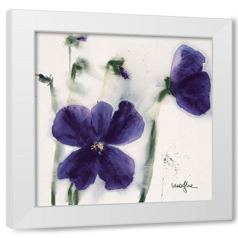 Les Pensees III White Modern Wood Framed Art Print by Marthe