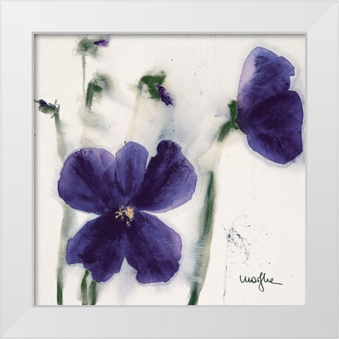 Les Pensees III White Modern Wood Framed Art Print by Marthe