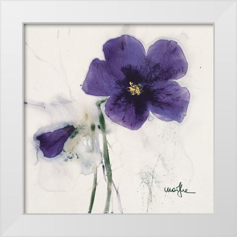 Les Pensees IV White Modern Wood Framed Art Print by Marthe