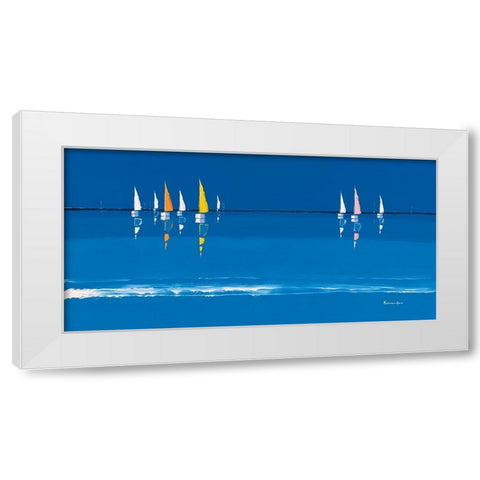 Voiles multicolores White Modern Wood Framed Art Print by Fontdeville, Guy