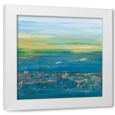 Blue Landscape White Modern Wood Framed Art Print by Richter-Armgart, Rose