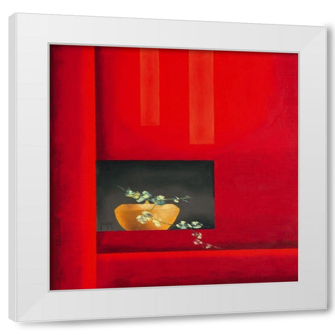 Libre White Modern Wood Framed Art Print by Triki, Bernadette