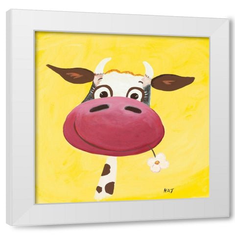 Autoportrait White Modern Wood Framed Art Print by NAT