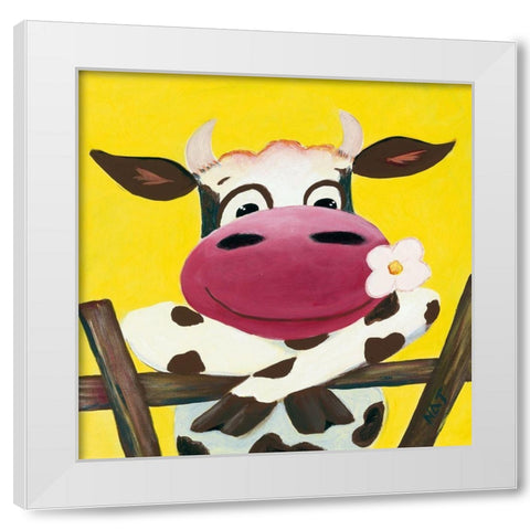 Je pense a toi White Modern Wood Framed Art Print by NAT