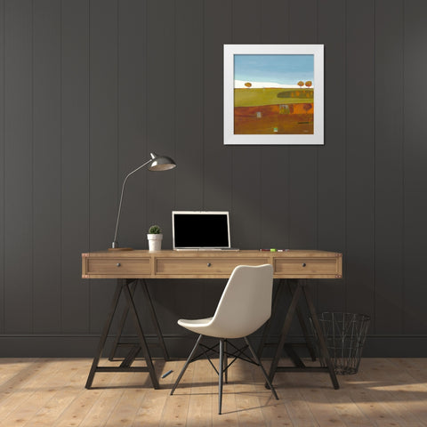 Moorland at Cartwell White Modern Wood Framed Art Print by Frampton, Russell
