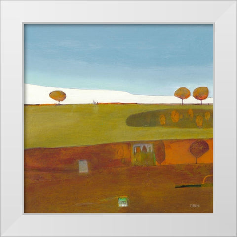 Moorland at Cartwell White Modern Wood Framed Art Print by Frampton, Russell