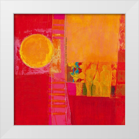 Warmte in je hart White Modern Wood Framed Art Print by van Ginkel, Marjolijn