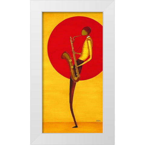 Jazz Man II White Modern Wood Framed Art Print by Ona
