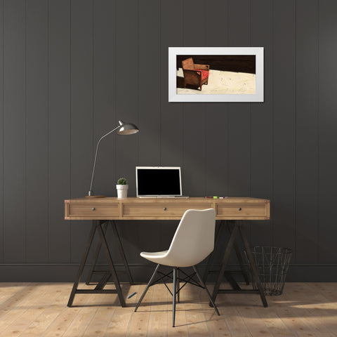 Silenzio White Modern Wood Framed Art Print by Calvetti, Fabio