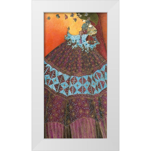 Melodie pour un papillon White Modern Wood Framed Art Print by Maugeri, Valerie