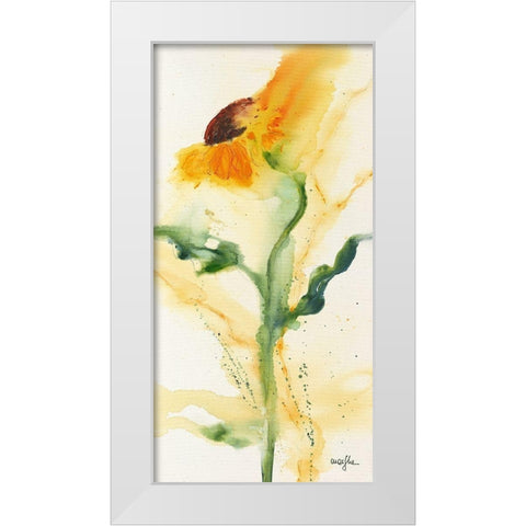 Tournesol I White Modern Wood Framed Art Print by Marthe