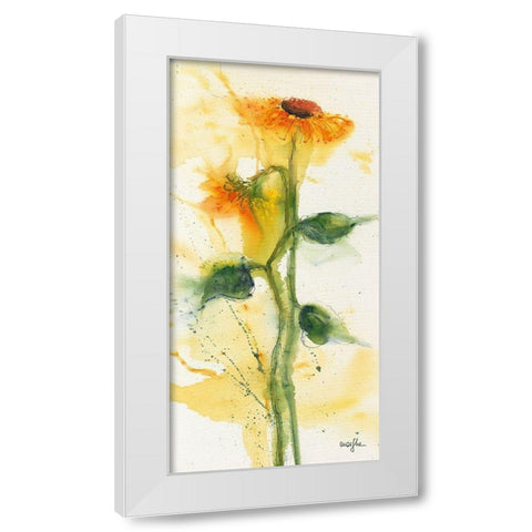Tournesol II White Modern Wood Framed Art Print by Marthe