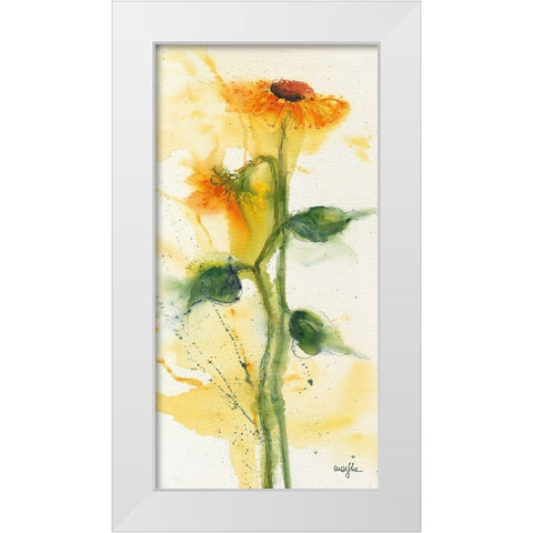 Tournesol II White Modern Wood Framed Art Print by Marthe
