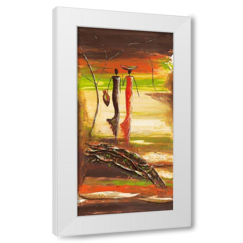 En route White Modern Wood Framed Art Print by Marso