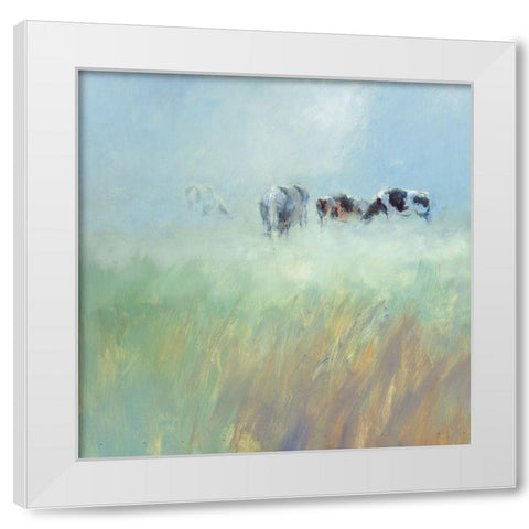 Morning Dew White Modern Wood Framed Art Print by Groenhart, Jan