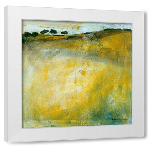 Green Landscape White Modern Wood Framed Art Print by Scherk, Gabriele