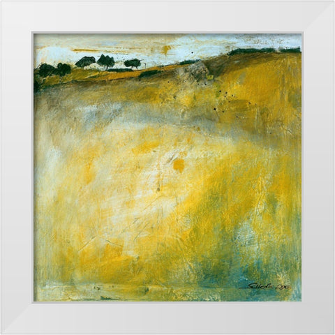 Green Landscape White Modern Wood Framed Art Print by Scherk, Gabriele