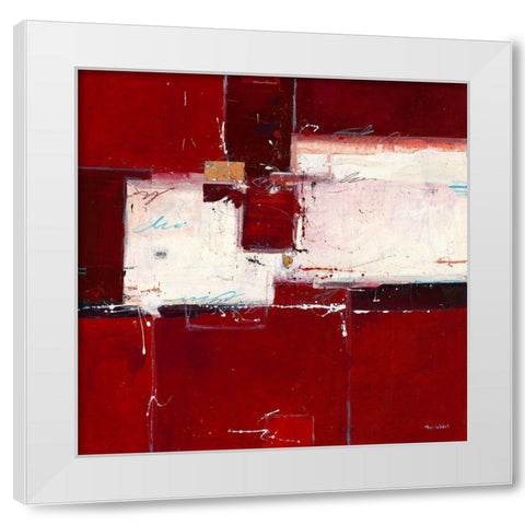 Red I White Modern Wood Framed Art Print by van der Werf, Ron