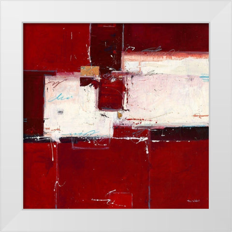 Red I White Modern Wood Framed Art Print by van der Werf, Ron