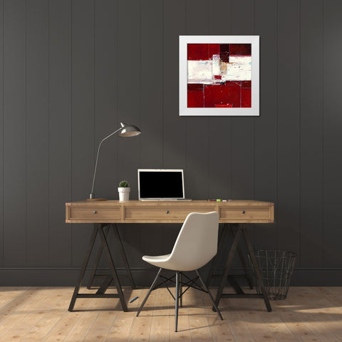 Red II White Modern Wood Framed Art Print by van der Werf, Ron