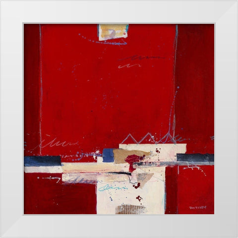 Red III White Modern Wood Framed Art Print by van der Werf, Ron