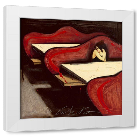 Una risposta che non c e White Modern Wood Framed Art Print by Calvetti, Fabio