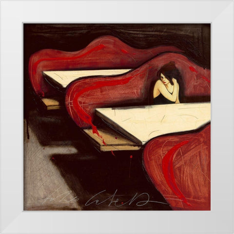 Una risposta che non c e White Modern Wood Framed Art Print by Calvetti, Fabio