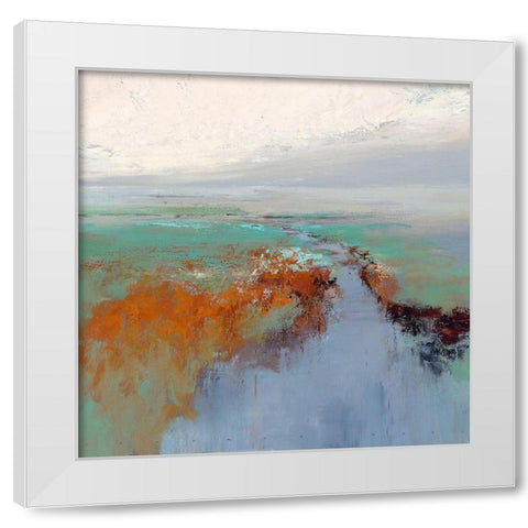 Silver light White Modern Wood Framed Art Print by Groenhart, Jan