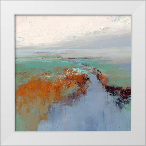 Silver light White Modern Wood Framed Art Print by Groenhart, Jan